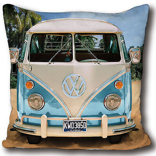 VW Volkswagen cuddly cushion Bulli T1 blue 40 cm x 40